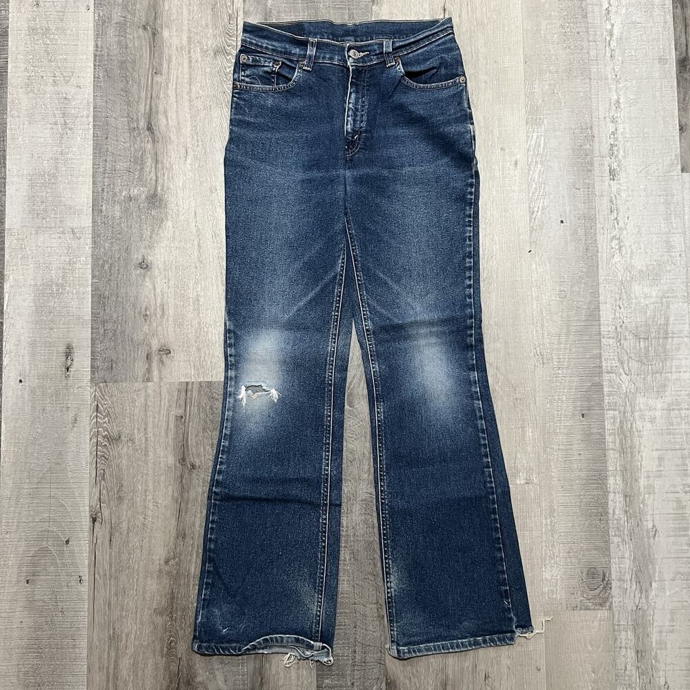 VTG Levis 517 Faded Bootcut Western Denim Womens Distressed Y2K Sz 16 Fit 28x30